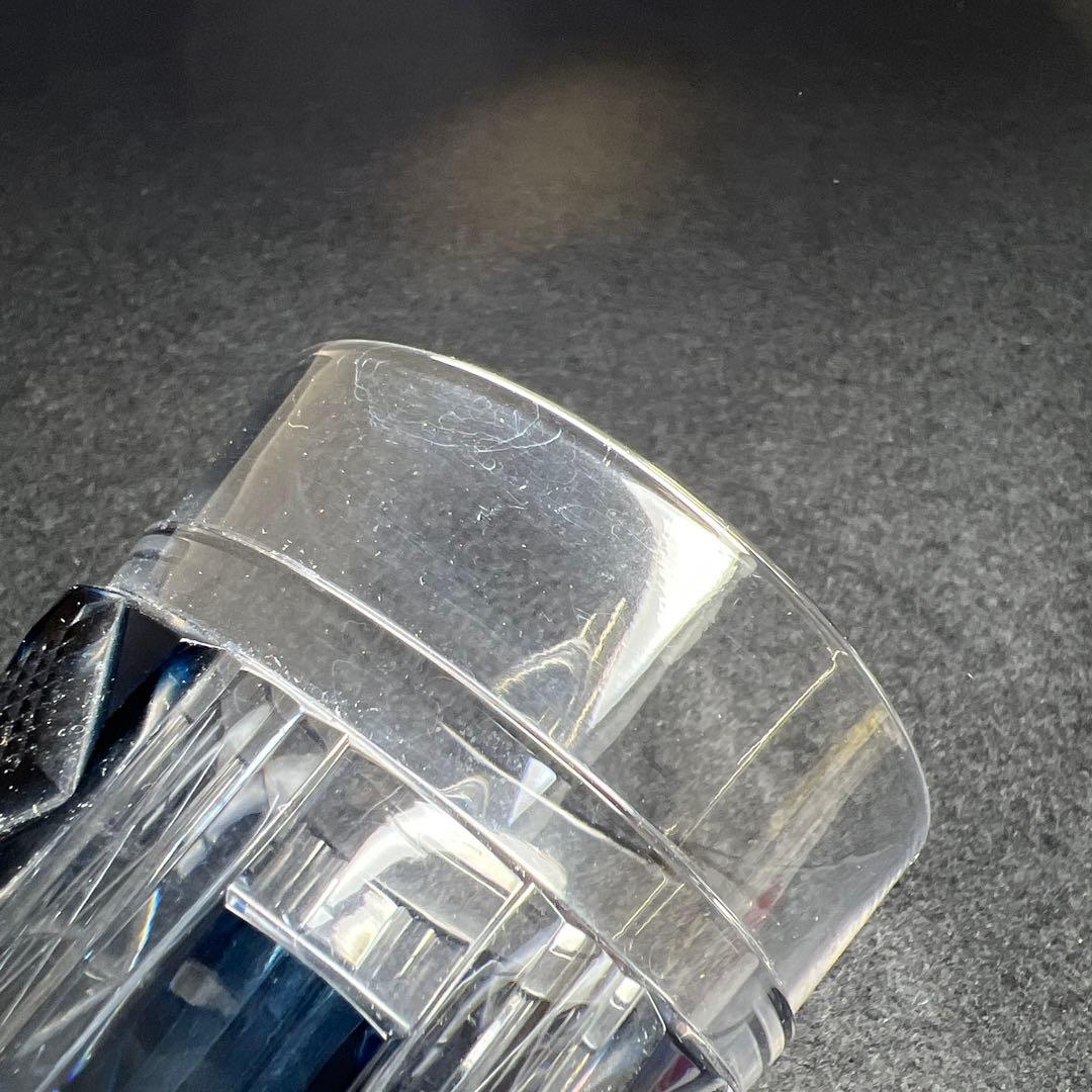 薩摩切子　島津磯斉　色被せ切子ガラス　タンブラー　共箱　東Y7-1205☆2F