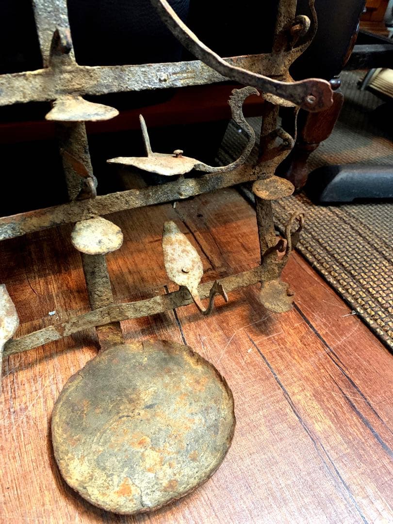 レア　アンティーク　壁掛けオイルランプ