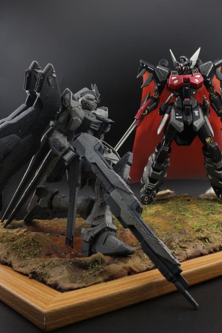 HGブラックナイトコードジヴァ　ストライクフリーダム　ジオラマ　塗装済み　完成品
