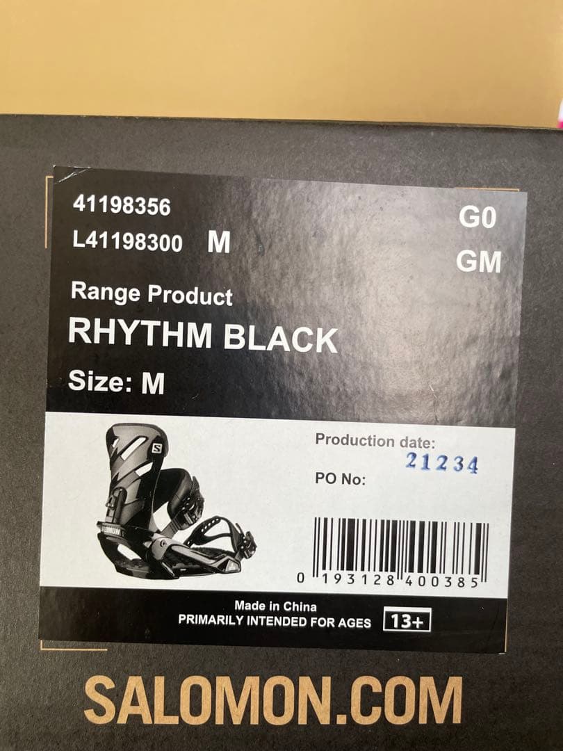SALOMON RHYTHM BLACK ビンディング Mサイズ