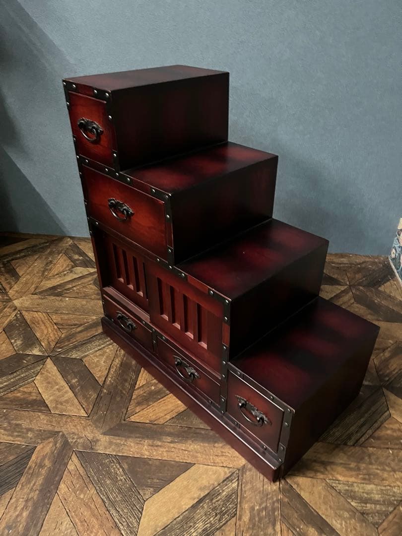 階段箪笥 インテリア 昭和レトロ 当時物 和箪笥 民芸調家具 アンティーク