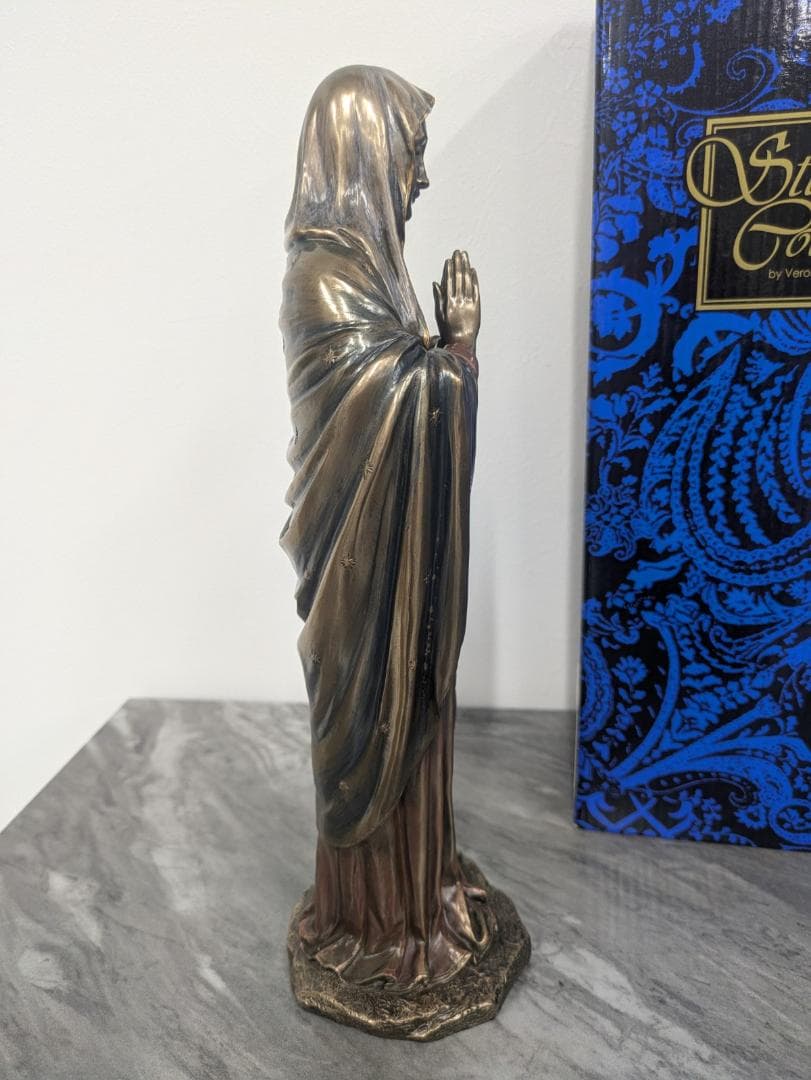 聖母マリア像 ブロンズ風 彫像 彫刻　約30㎝