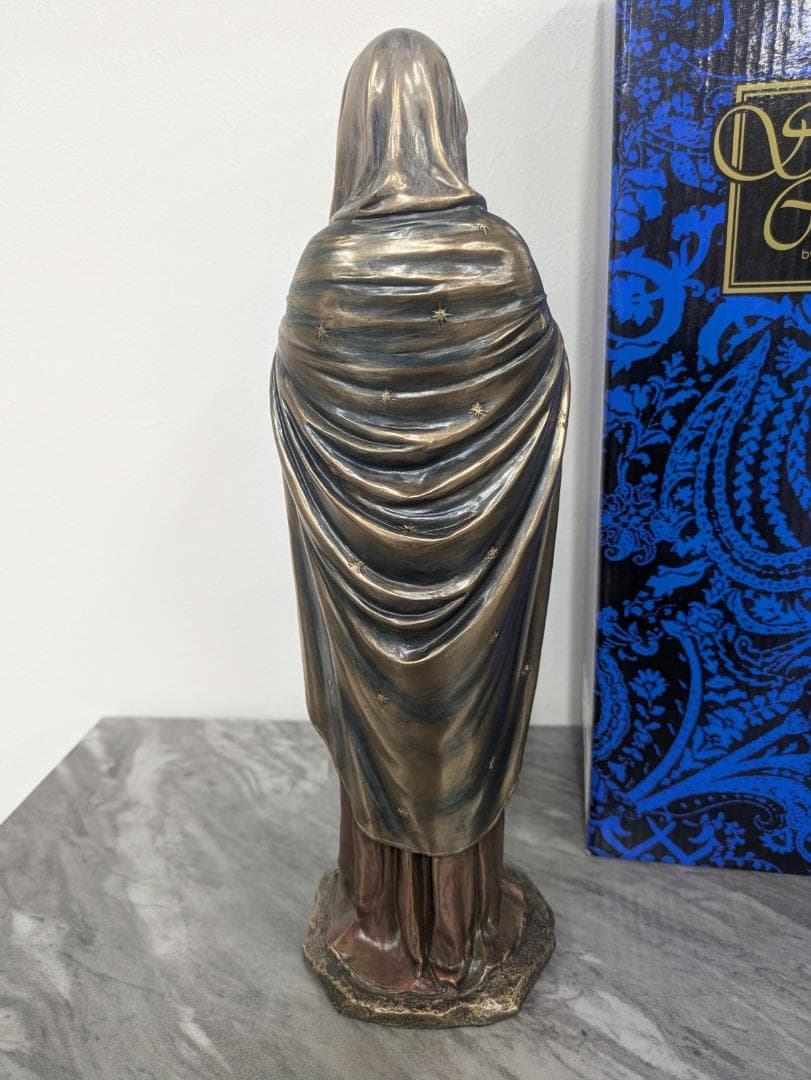 聖母マリア像 ブロンズ風 彫像 彫刻　約30㎝
