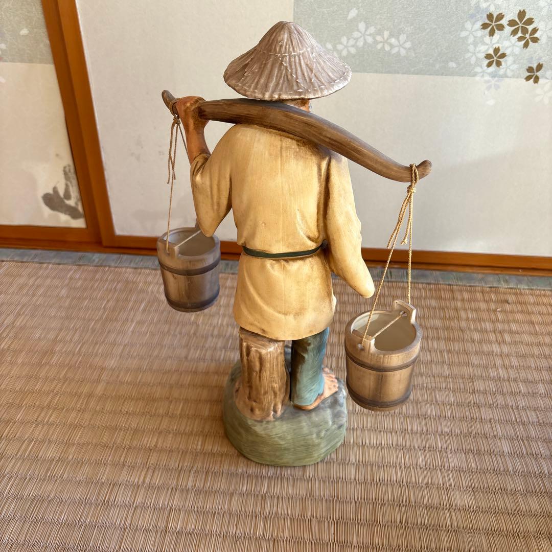陶器製農夫像 2体セット