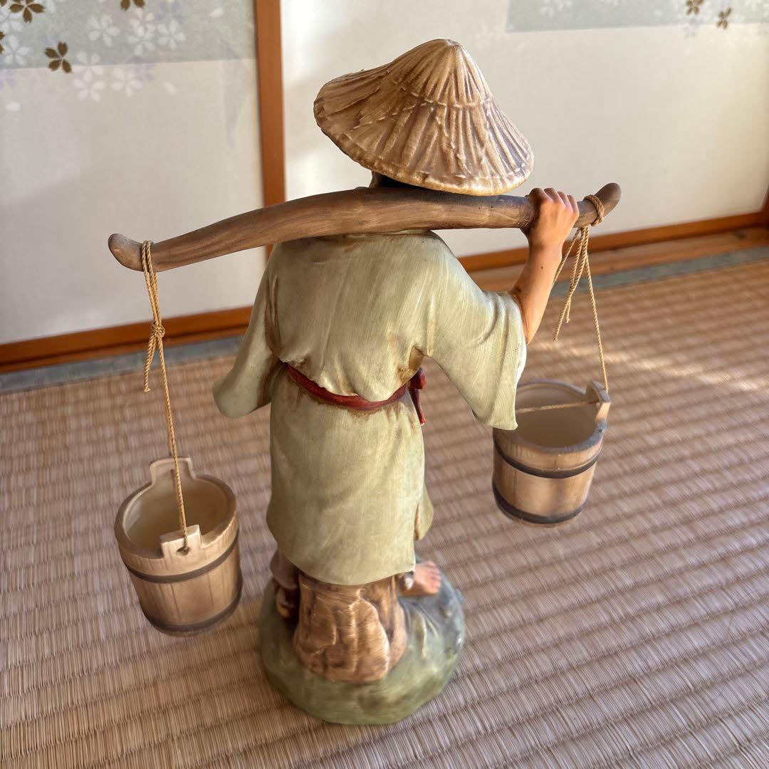 陶器製農夫像 2体セット