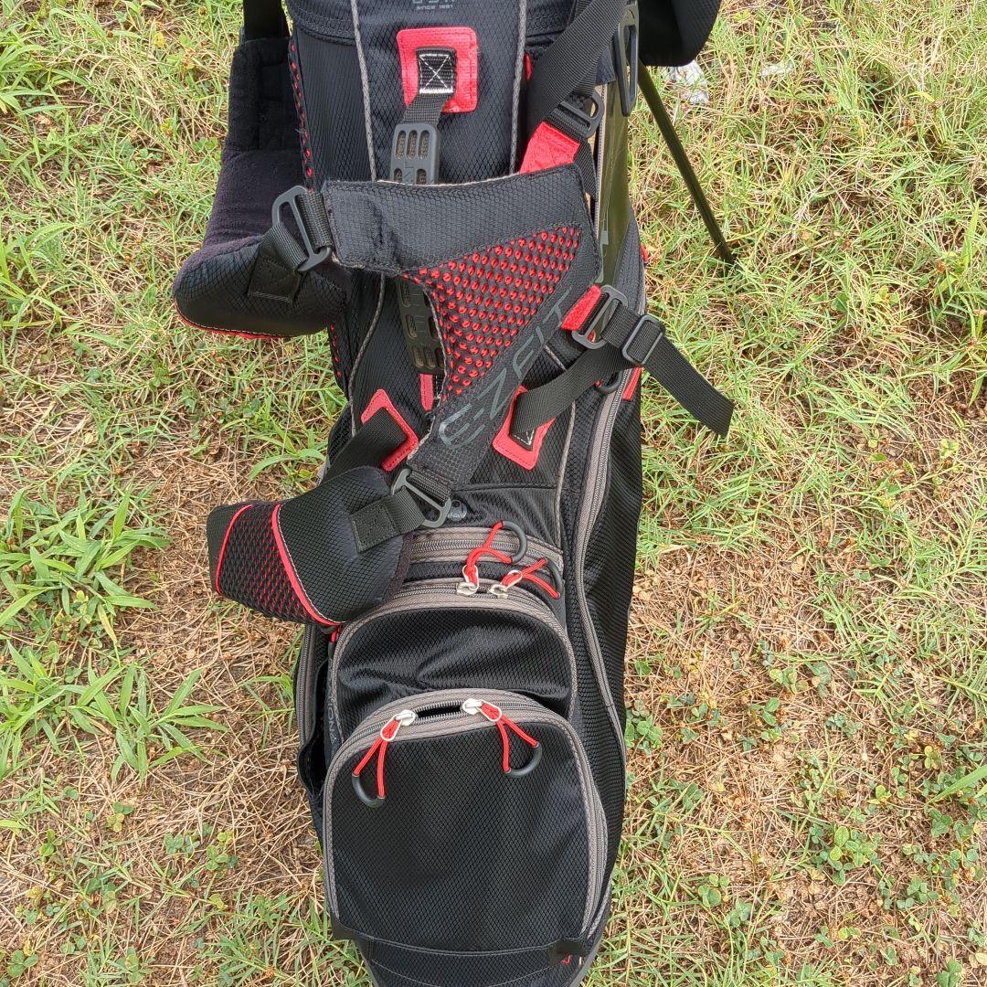 キャディバッグ 45L 黒/赤