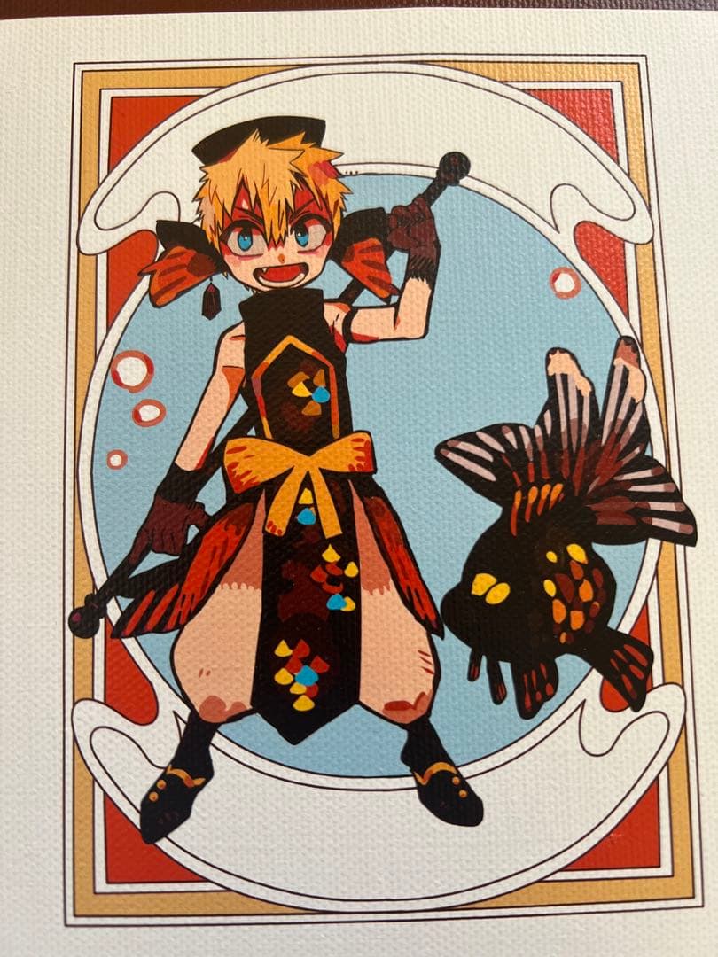 地縛少年花子くん　金魚A賞　直筆サイン入り　キャンバスアート