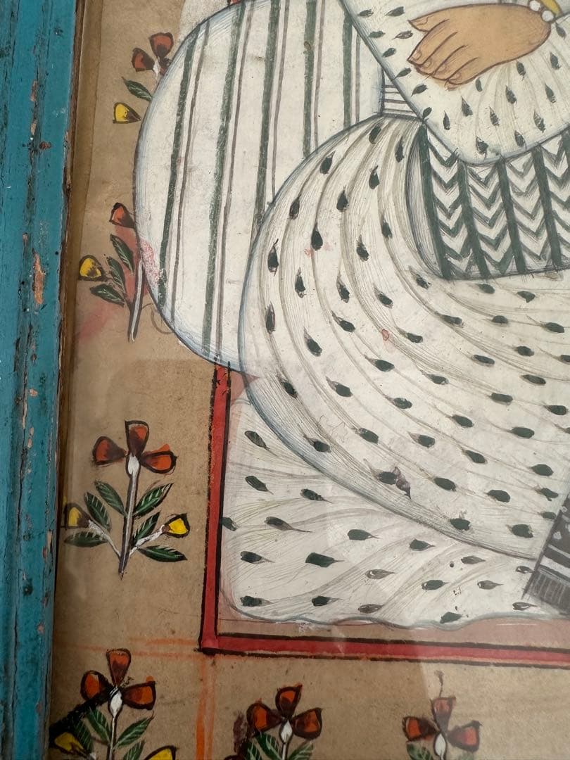 絵画 アンティーク ハンドメイド　インド　　マディー シンブロックプリント