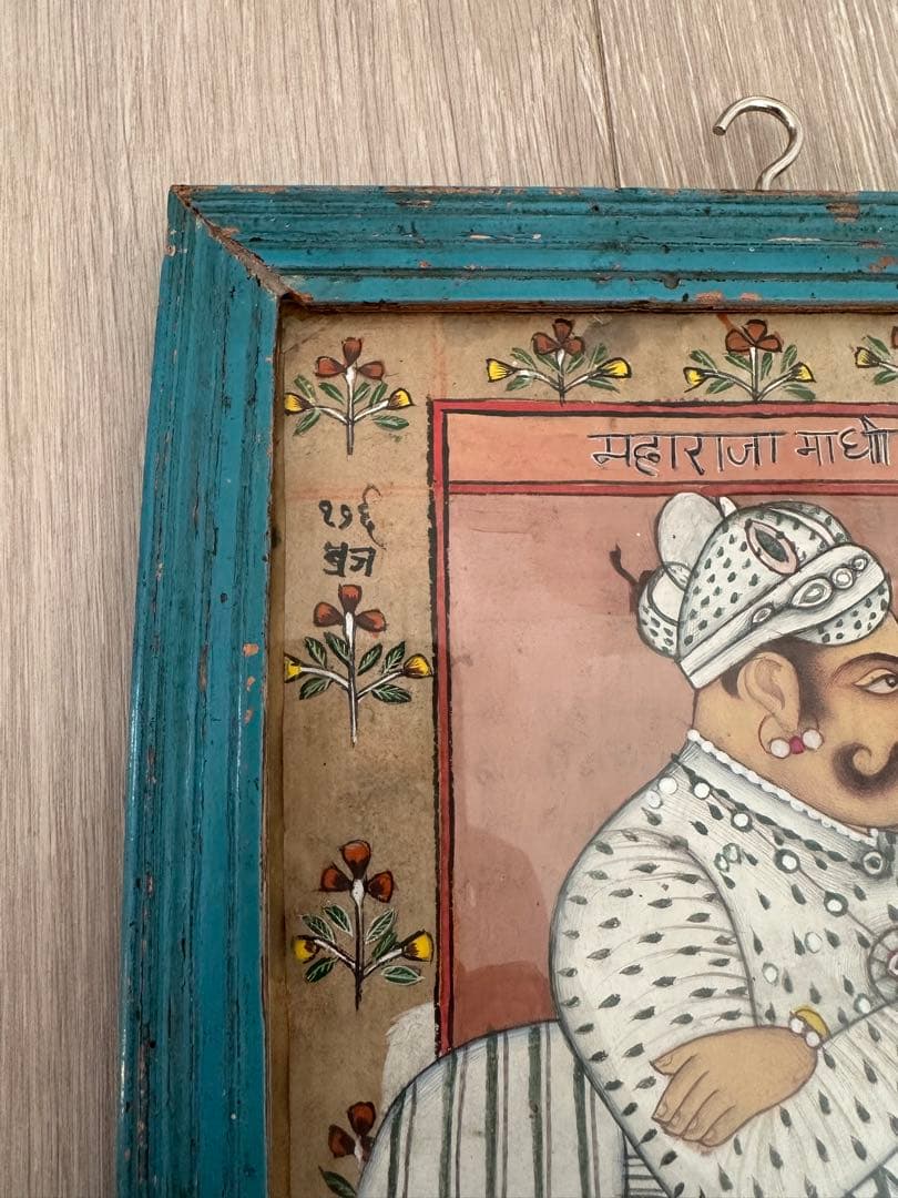 絵画 アンティーク ハンドメイド　インド　　マディー シンブロックプリント