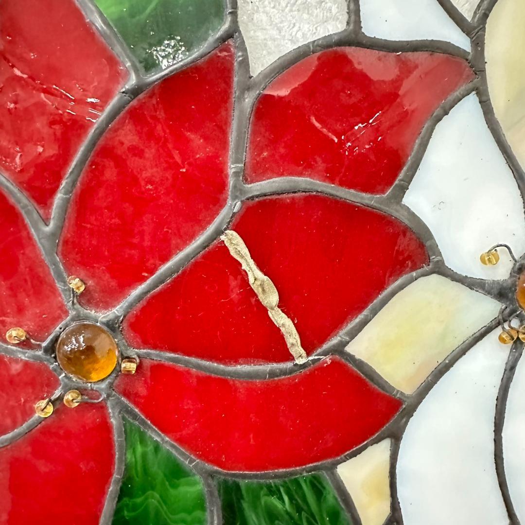 西洋アンティーク特大　ステンドグラス　直径41cm アートパネル　⑫