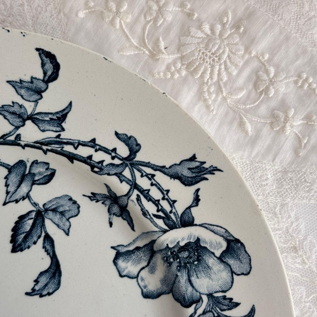 フランスアンティーク　クレイユモントロー　ローザ　 Creil 平皿