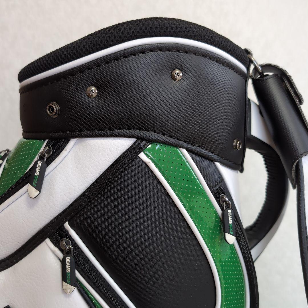 BEAMS GOLF キャディバッグ ホワイト/グリーン