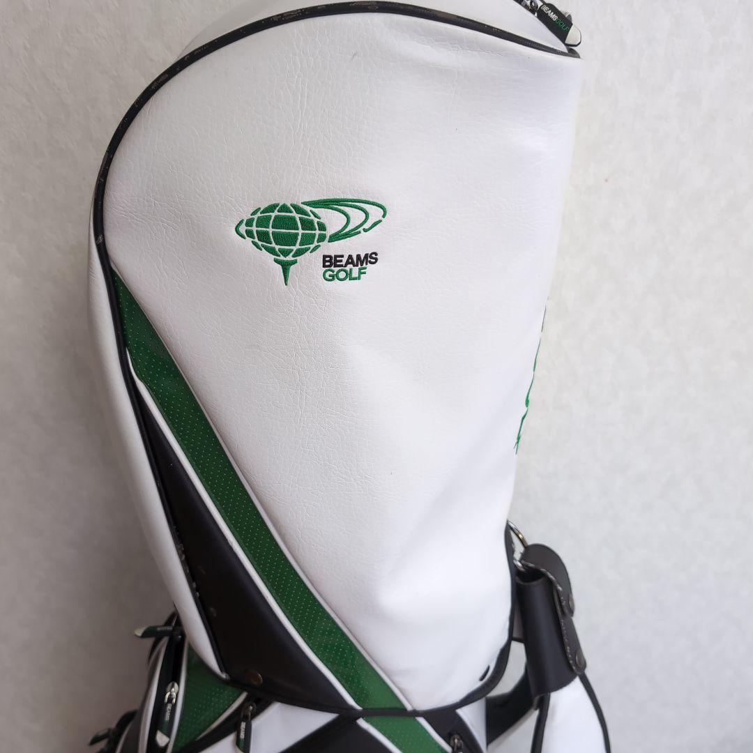 BEAMS GOLF キャディバッグ ホワイト/グリーン