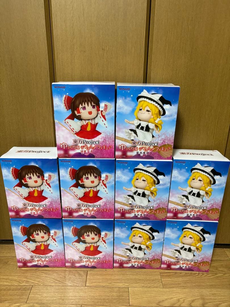 東方Projectゆっくり風デフォルメフィギュア　博麗霊夢×5霧雨魔理沙×5