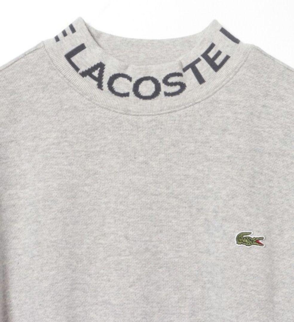 BEAMSGOLF×LACOSTE モックネックスウェットシャツ　ゴルフ　グレー