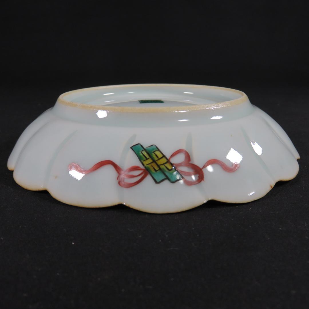 中皿 2枚 鹿 A 角福 九谷 色絵付