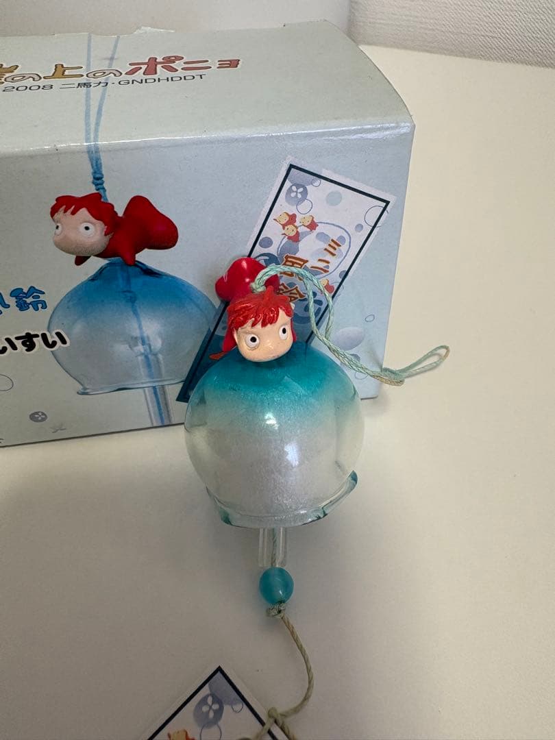 ポニョ　すいすい　ミニガラス風鈴　ジブリ　未使用 希少　レア　崖の上のポニョ