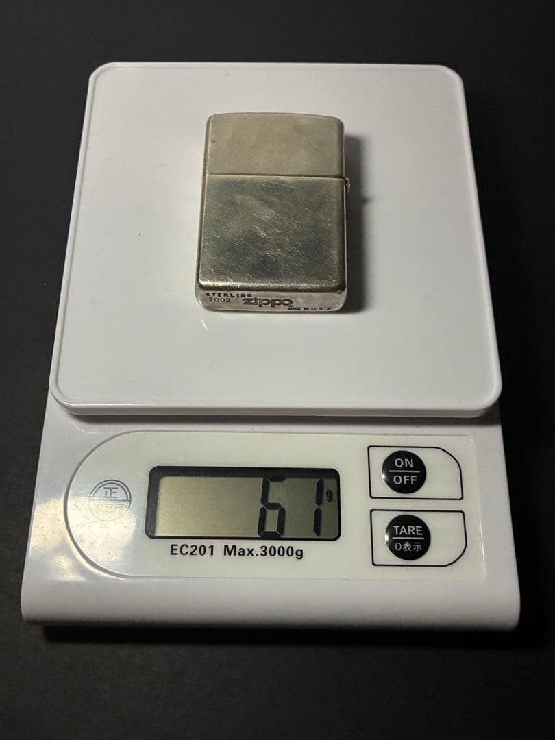 ZIPPO 純銀 スターリングシルバー 2002年製 オイルライター