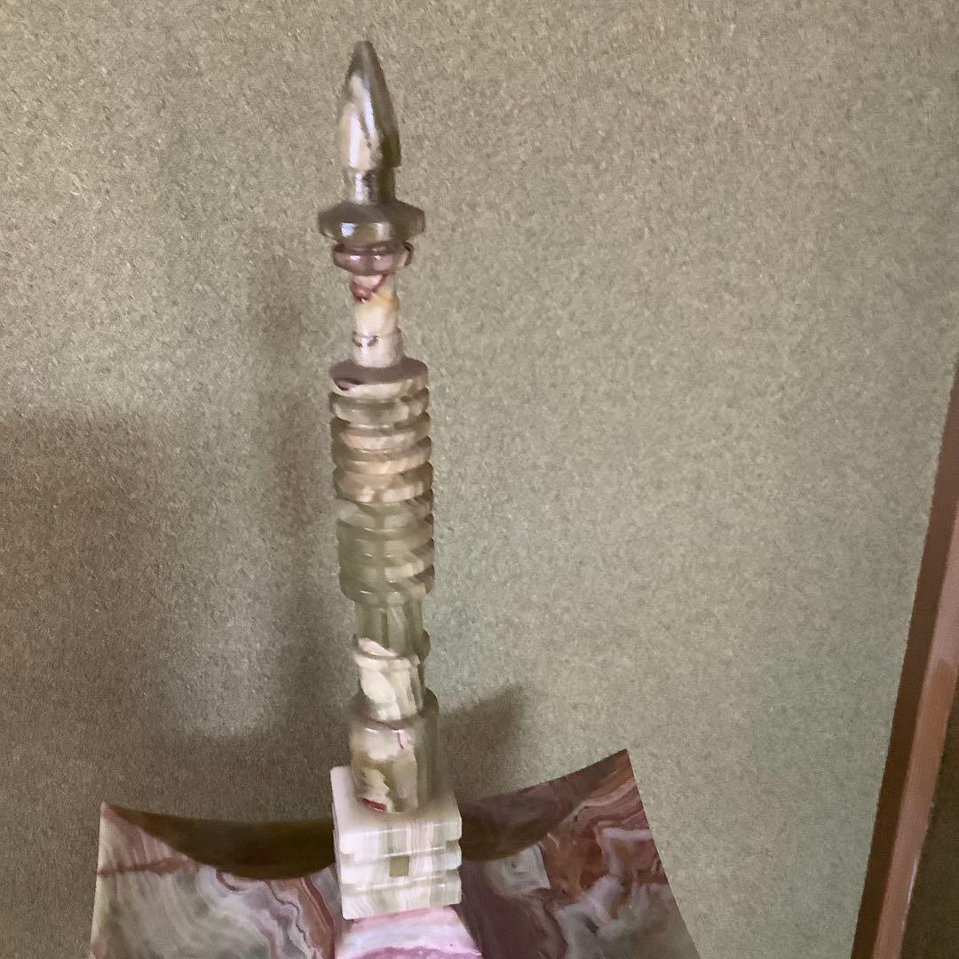 翡翠製 五重塔置物 高さ約97cm