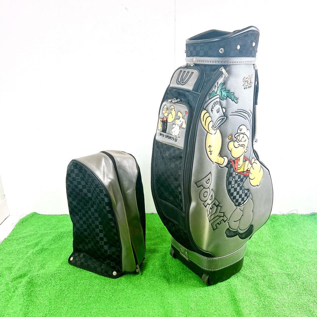 希少 エムユースポーツ☆ポパイ キャディバッグ ゴルフバック カートタイプ