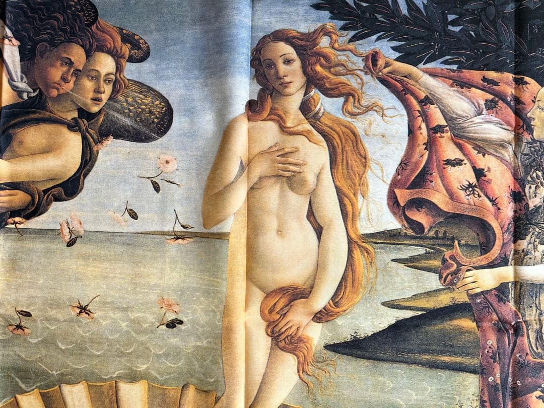 ボッティチェリ《ヴィーナスの誕生》　大判布製複製画　イタリアフィレンツェ製