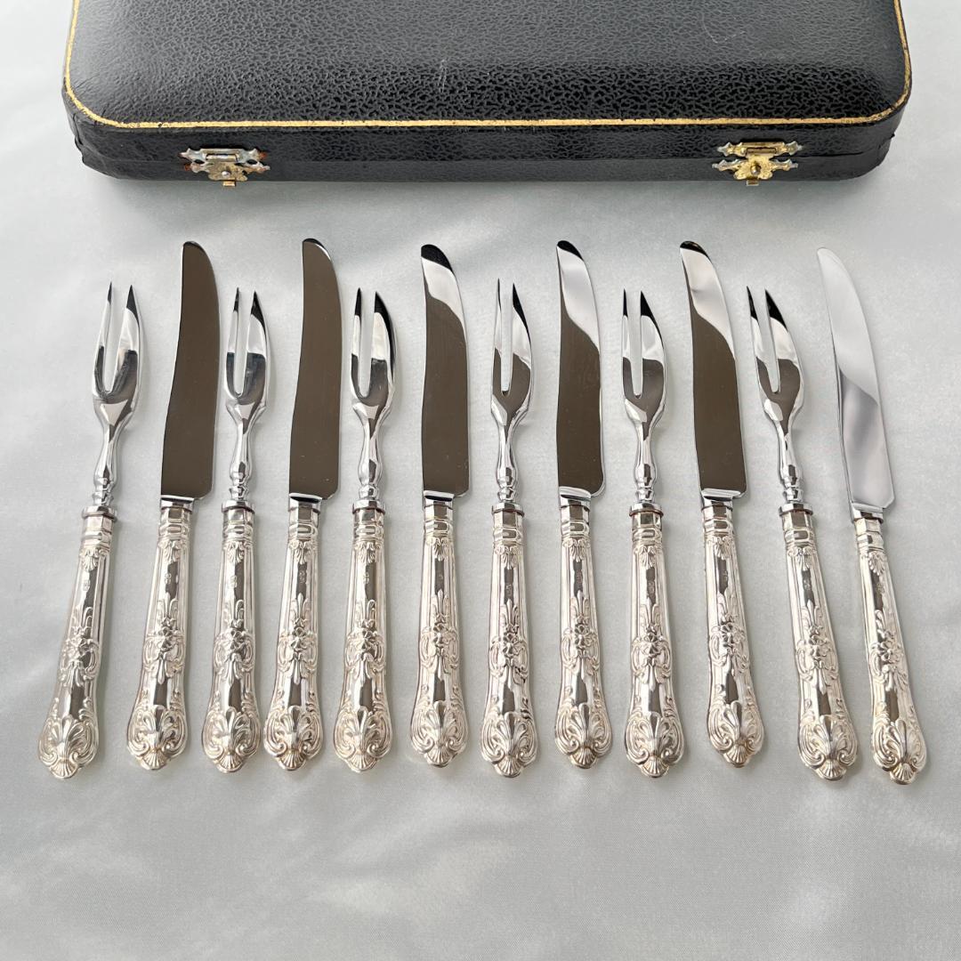 【HARRISON BROTHERS】【純銀ハンドル】キングスパターン12本