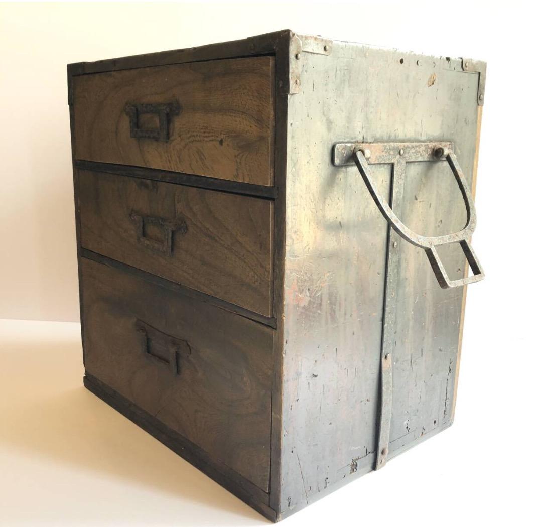 【大正期】アンティーク　小引き出し　小物入れ　木箱　アンティークチェスト　和家具