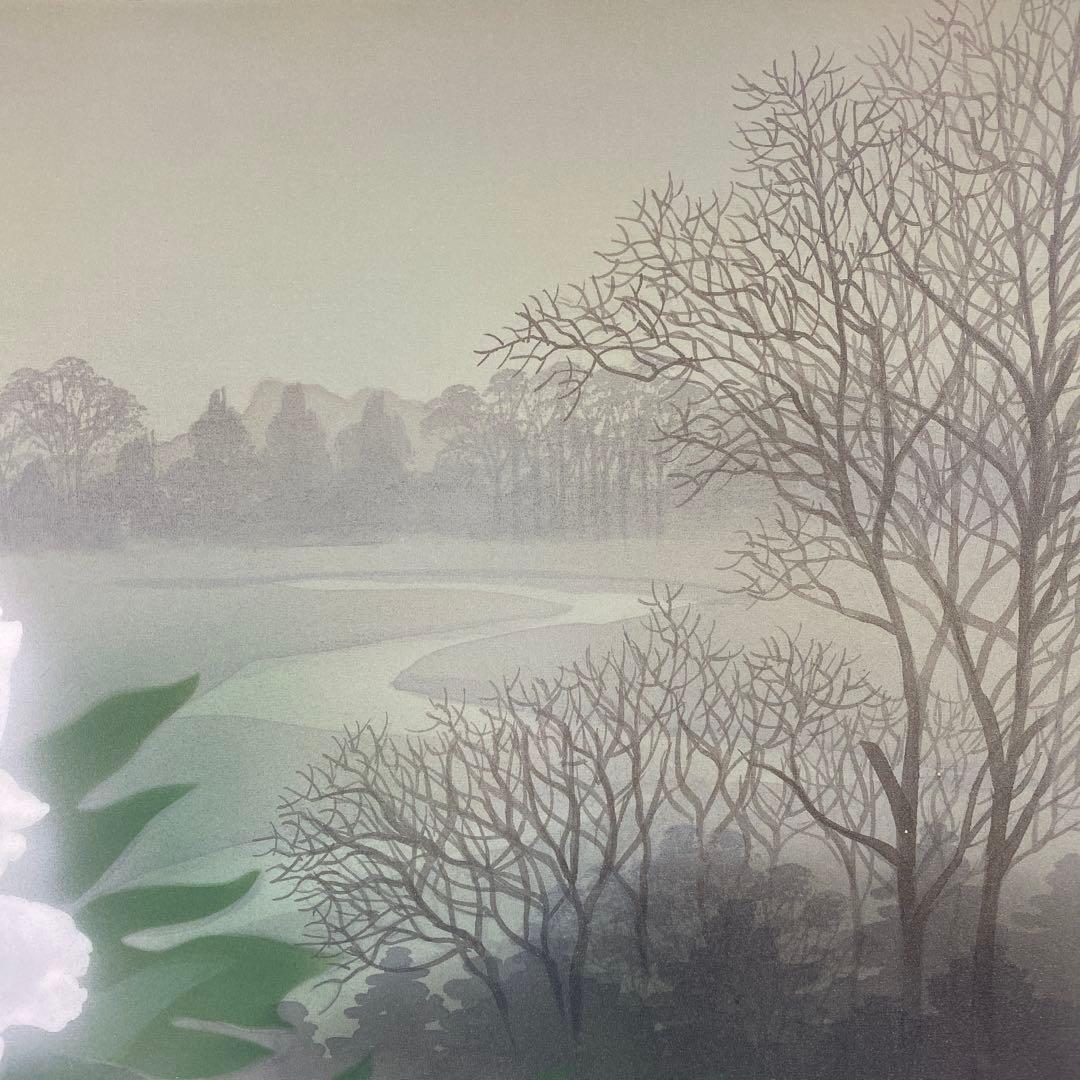 美品 掛け軸 小野守鳳作 牡丹図 共箱 太巻き付 四季花 年中掛け