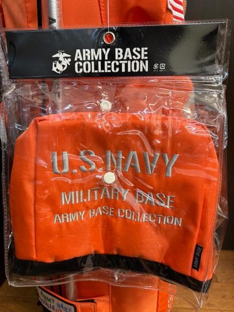 アーミーベース U.S. NAVY スタンドキャディバッグ オレンジ 新品