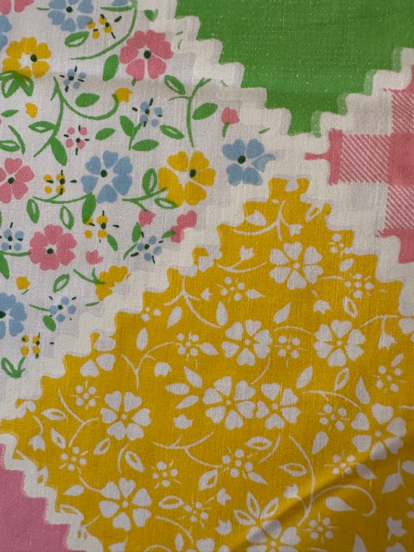 アメリカ購入パッチワーク柄　ヴィンテージ シーツあちゃちゅむ古着マイリトルポニー