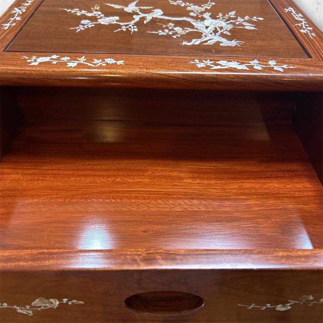 骨董品 螺鈿細工 チェスト タンス 五段チェスト 小物収納 木製 引き出し 螺鈿