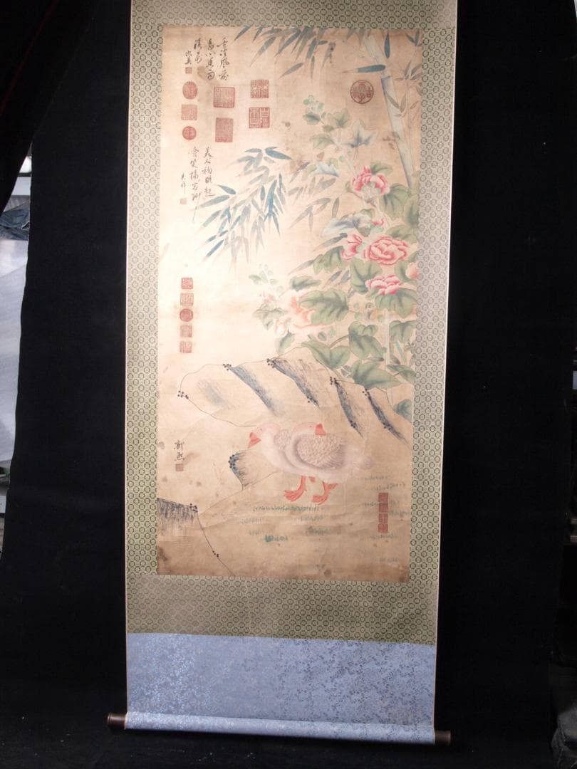 中国宋時代　林椿作 肉筆保證 唐物唐本　掛け軸　捲りAK823A13-2