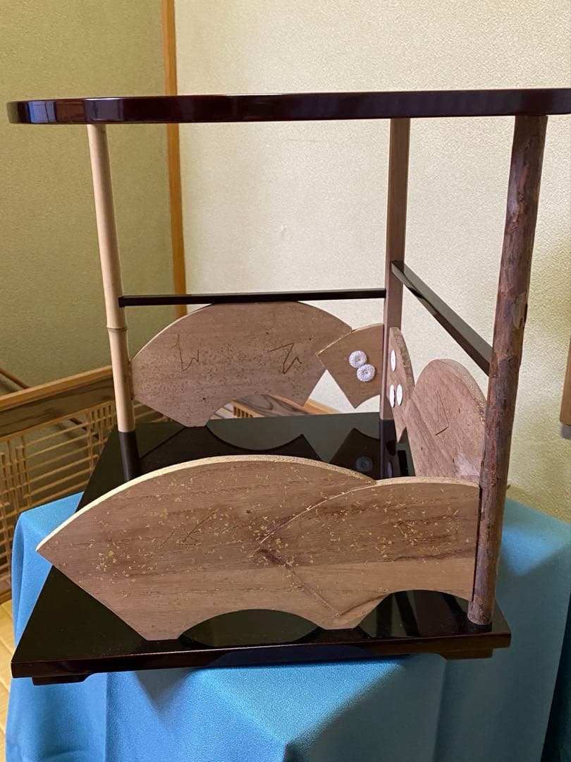 【本日限定】茶道具/寿扇棚 鵬雲斎好写 天板・地板共溜塗り 固定式