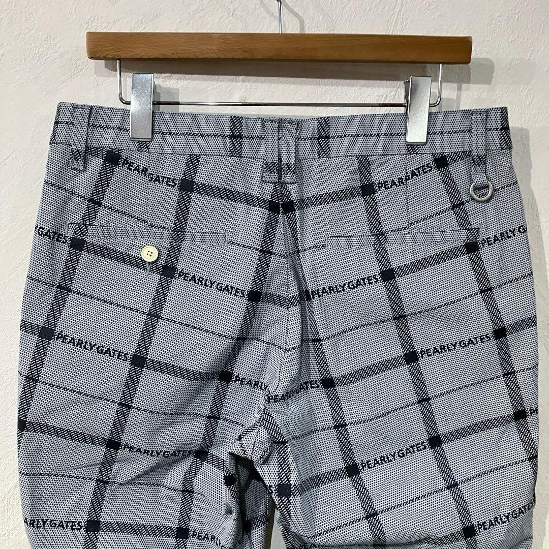 新品 PEARLY GATES ロゴ入り チェックパンツ ゴルフパンツ