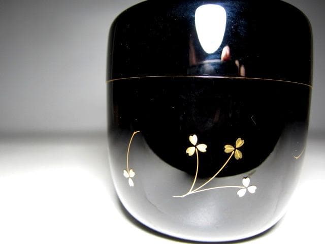 ＜お値引中＞鈴谷鉄五郎 鳥蒔絵 中棗 裏千家十五代 鵬雲斎花押 　v97