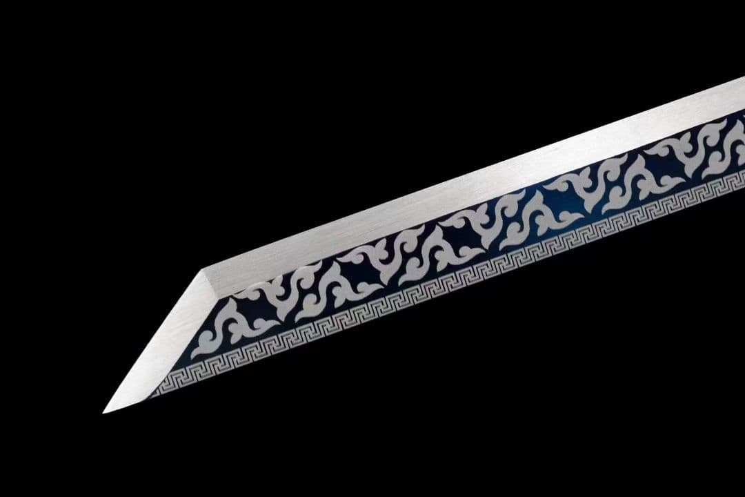 【黒金古刀―柳葉刀】 古兵器 武具　刀装具　日本刀　模造刀 居合刀 長尺