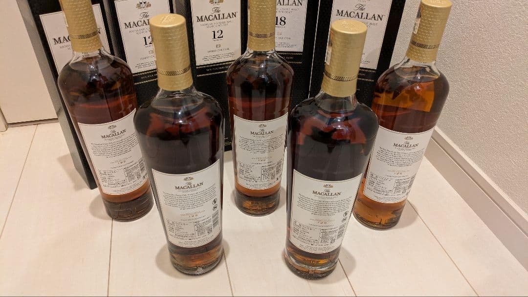 マッカラン 全部 シェリー 12年 3本、18年 2本のセット