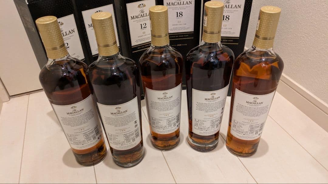 マッカラン 全部 シェリー 12年 3本、18年 2本のセット