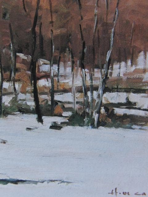 岡宏、なごり雪やむ、希少な画集より、新品高級額・額装付、状態良好