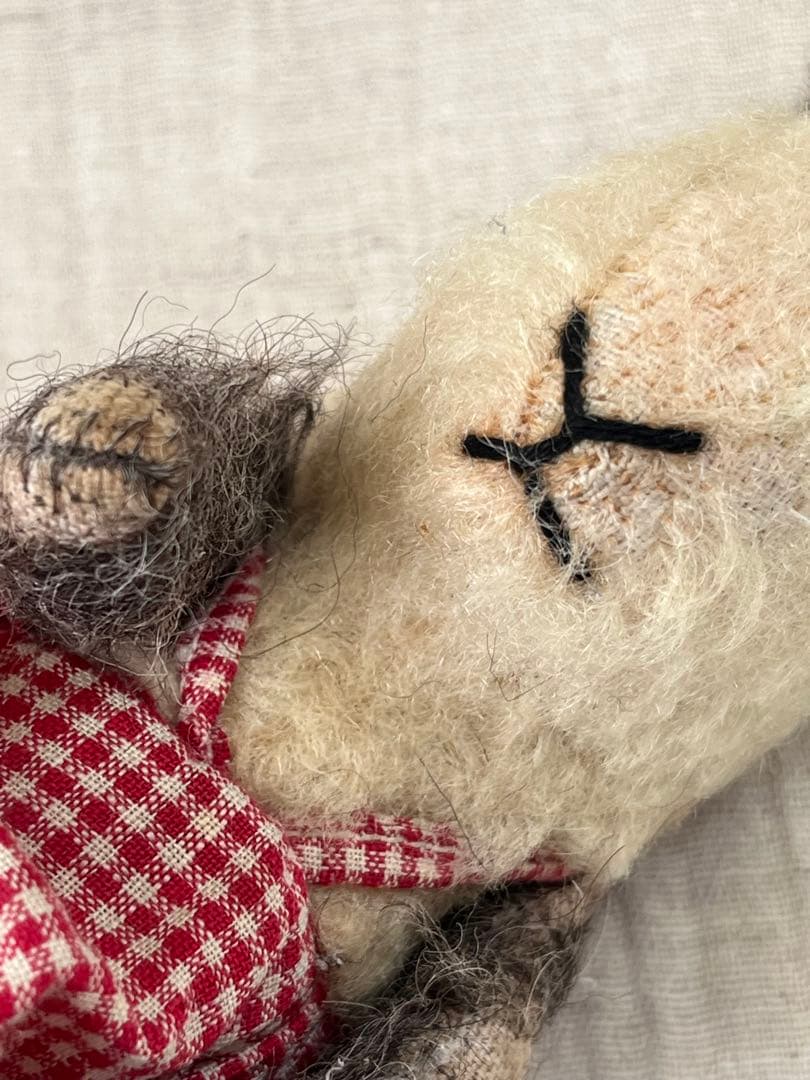 アンティークヴィンテージ英国製小さなうさぎバニーぬいぐるみテディベアビスクドール