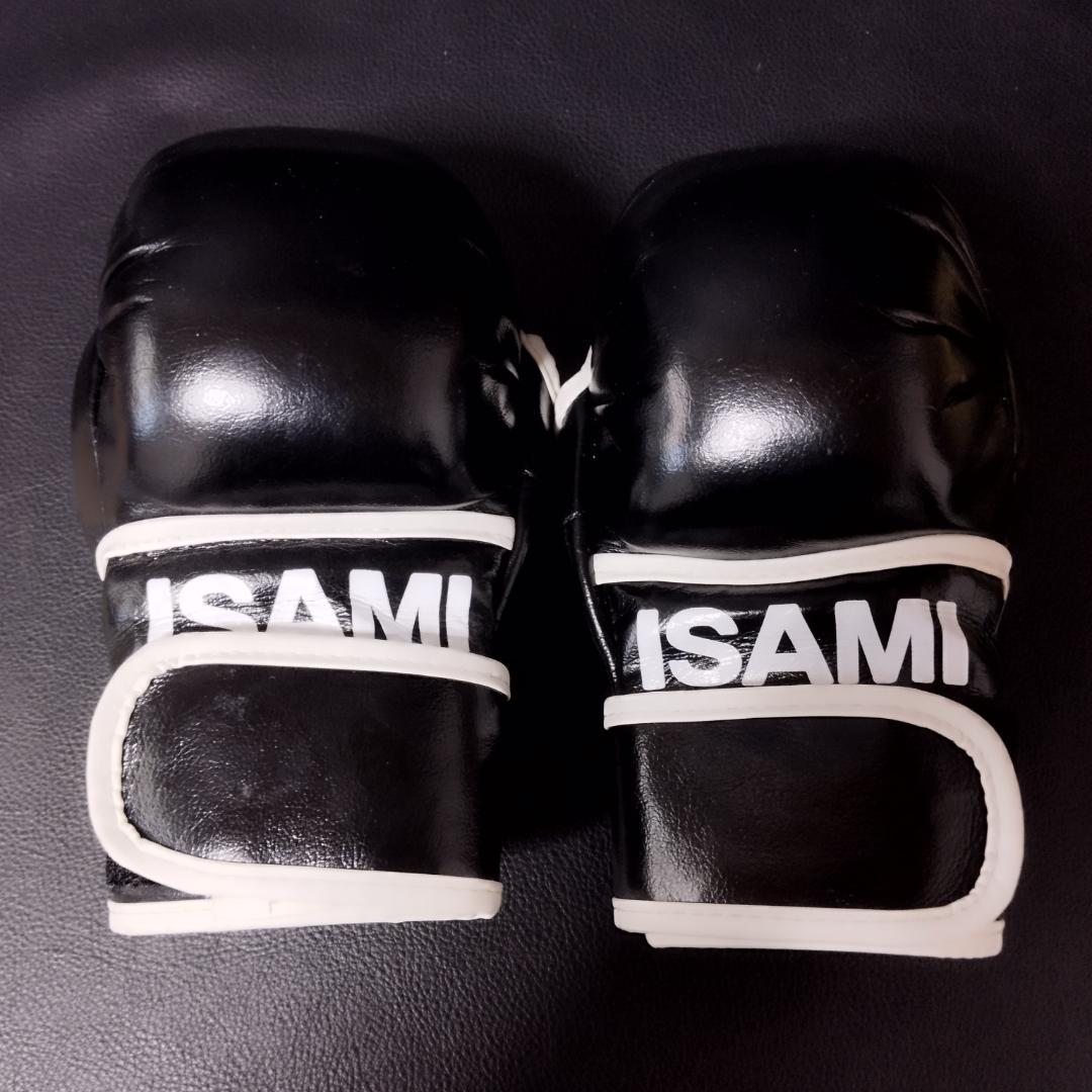 ISAMI ボクシンググローブ 黒 オープンフィンガー　イサミ