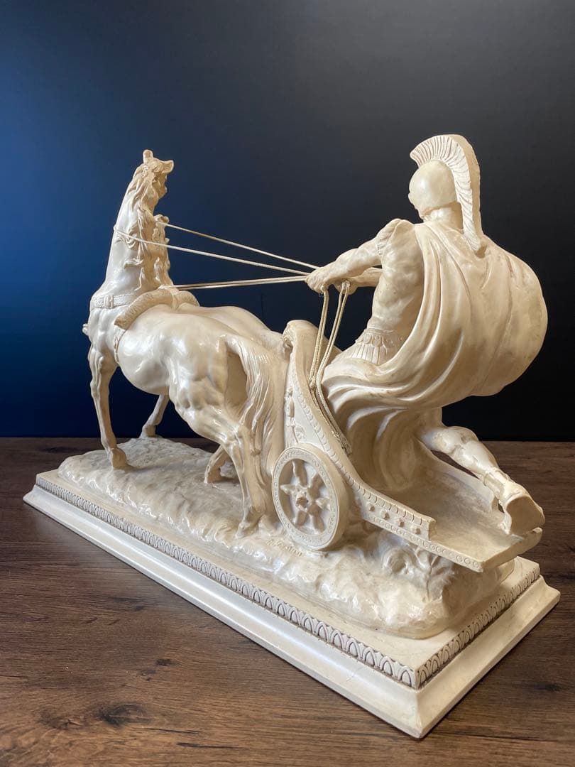 西洋美術 イタリア製A.SANTINI アンテルマ サンティーニ 彫刻 戦馬車像