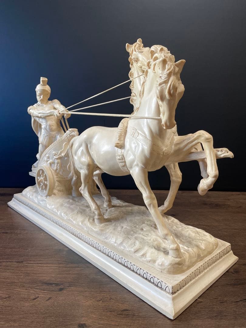 西洋美術 イタリア製A.SANTINI アンテルマ サンティーニ 彫刻 戦馬車像