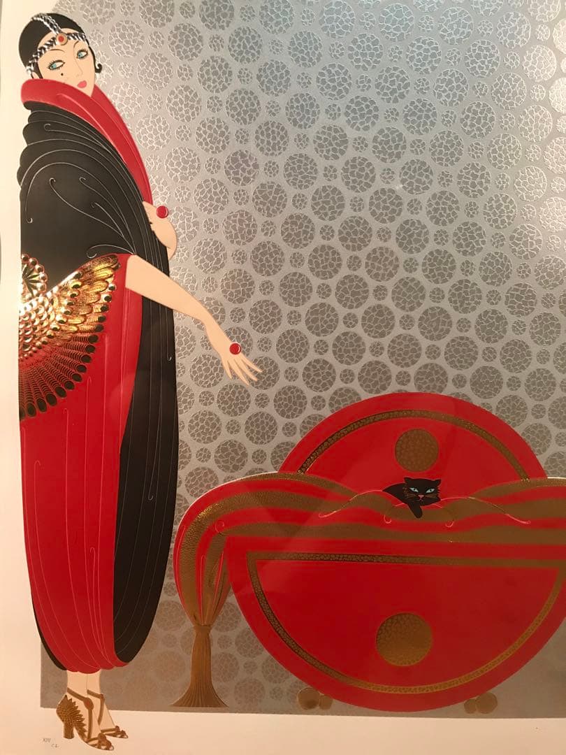 エルテ　「エメラルドの瞳」　シルクスクリーン　直筆サイン・エディション有り