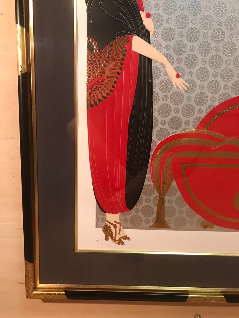 エルテ　「エメラルドの瞳」　シルクスクリーン　直筆サイン・エディション有り