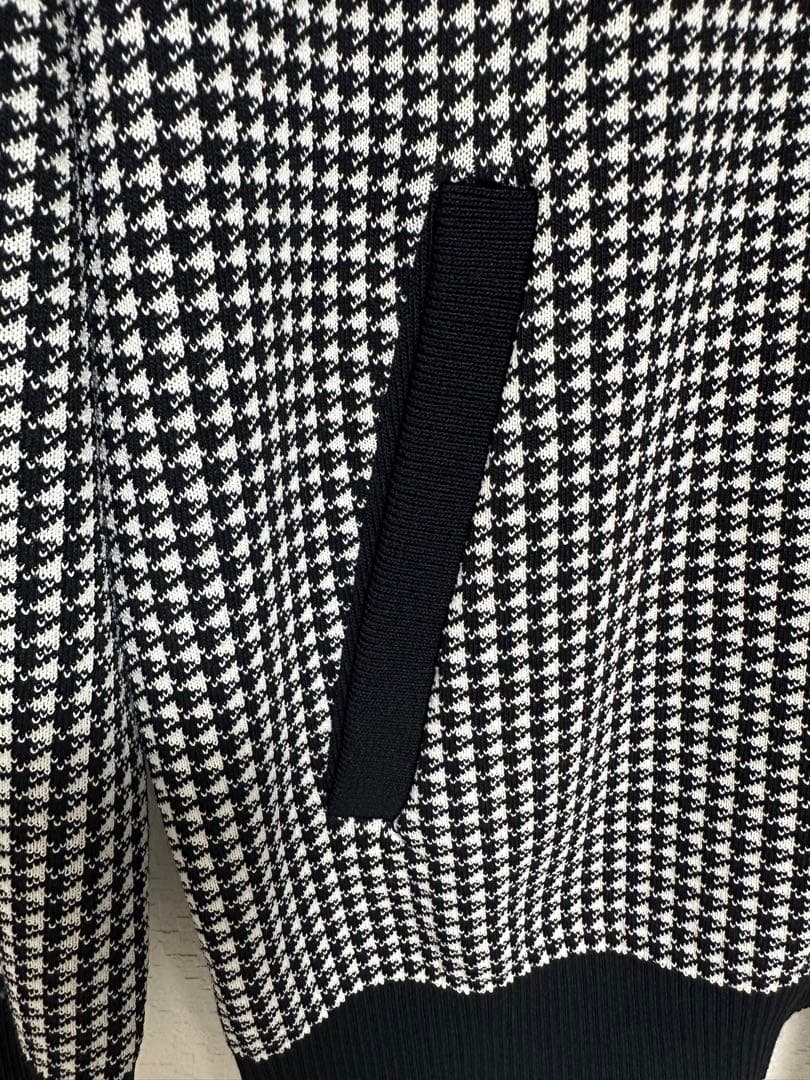 【美品】Lサイズ PEARLY GATES メンズ ニットジップアップ 千鳥柄