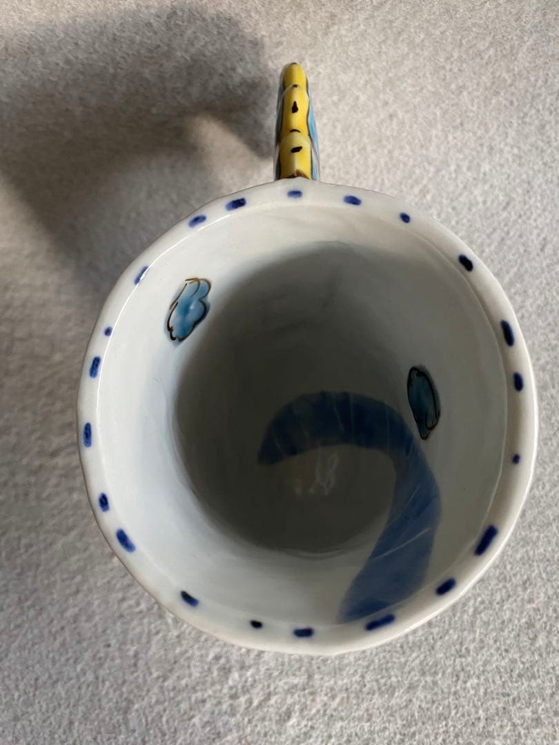 【九谷焼・磁器工房白象／山下一三】羽根カップ（雲・ドット）