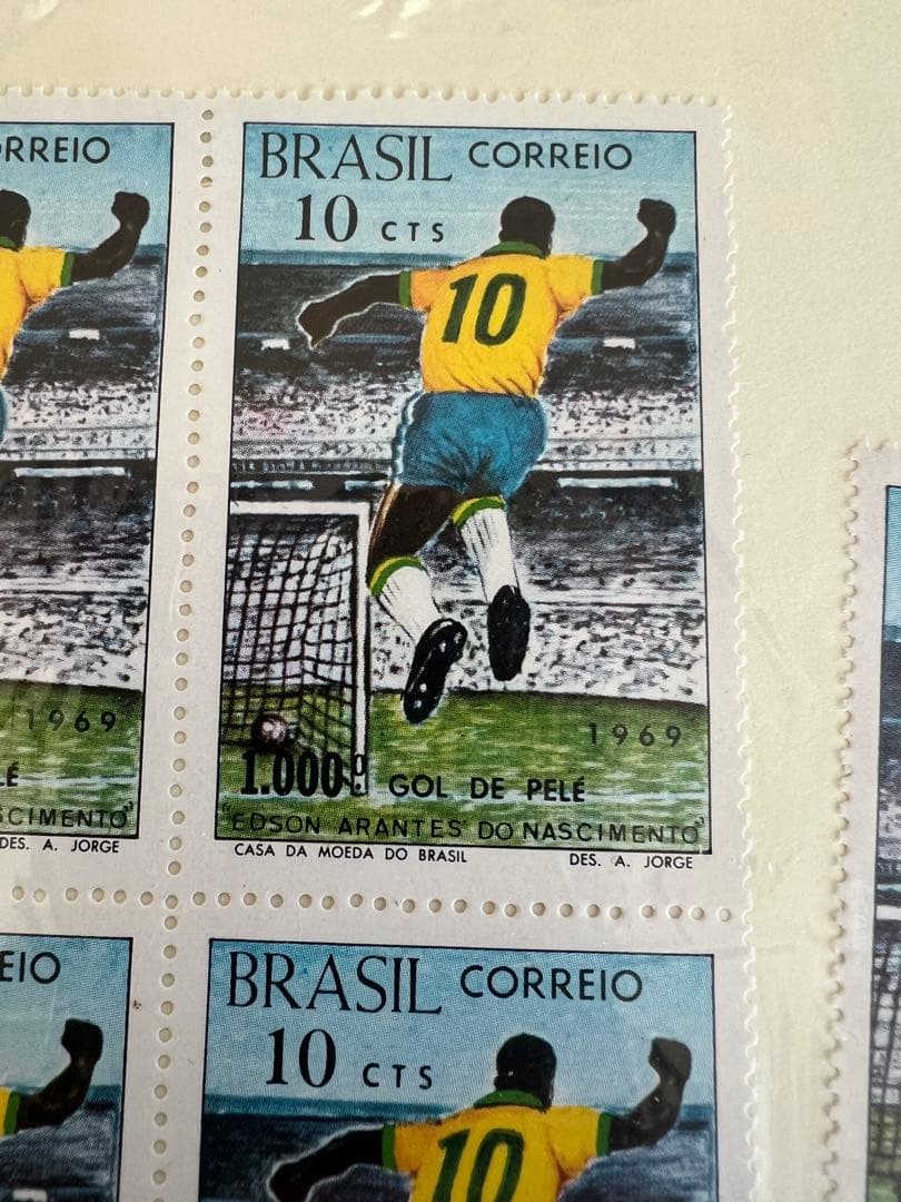 【極希少 非売品】ペレ1000ゴール記念 公式贈呈台紙 No.355 1969年