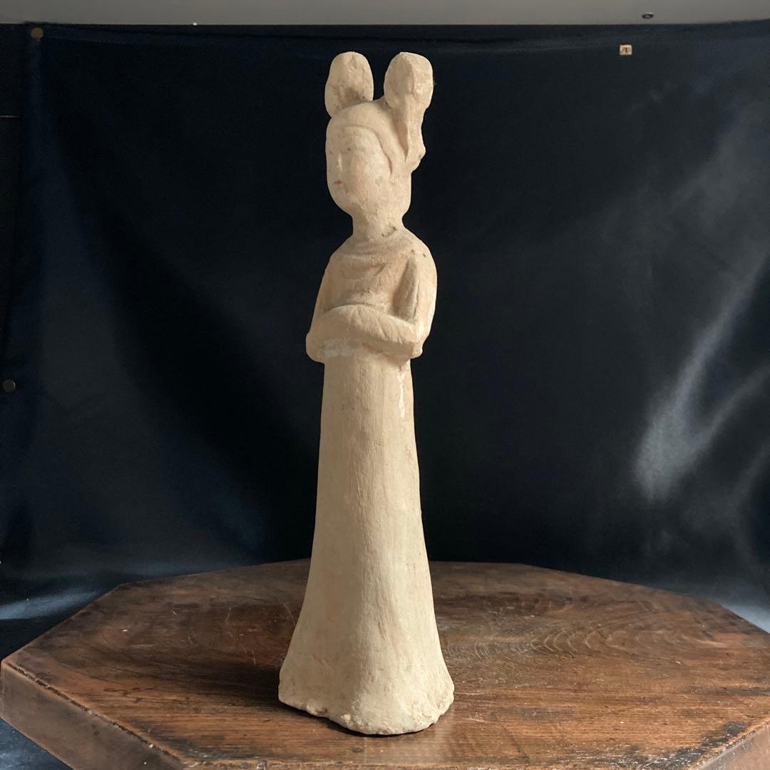 赤札閉店セール❗️【ギャラリー三益】中国古美術　唐代加彩美人俑（唐時代）