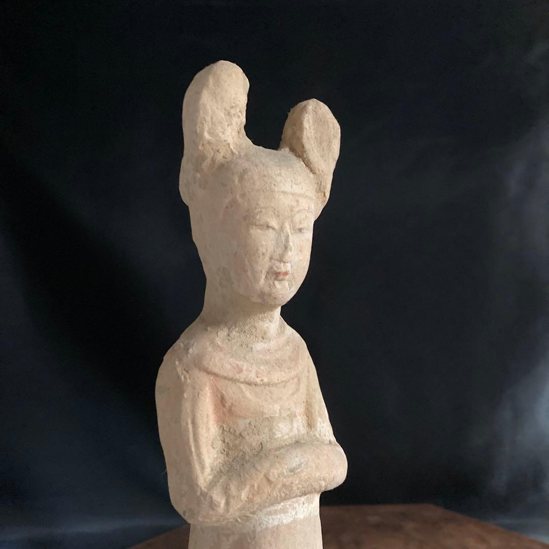 赤札閉店セール❗️【ギャラリー三益】中国古美術　唐代加彩美人俑（唐時代）